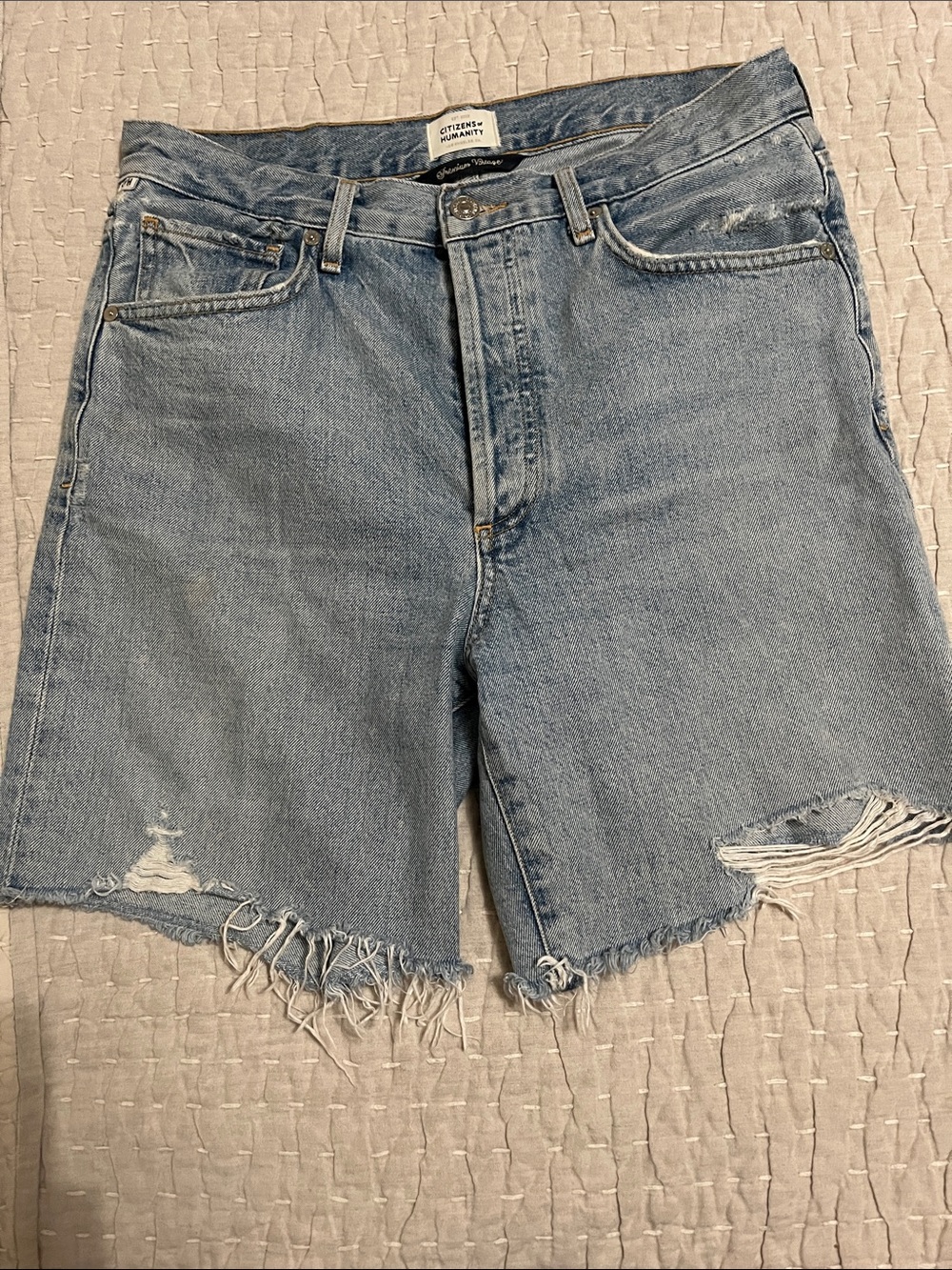 Citizens of Humanity Light Wash Distressed Denim Shorts